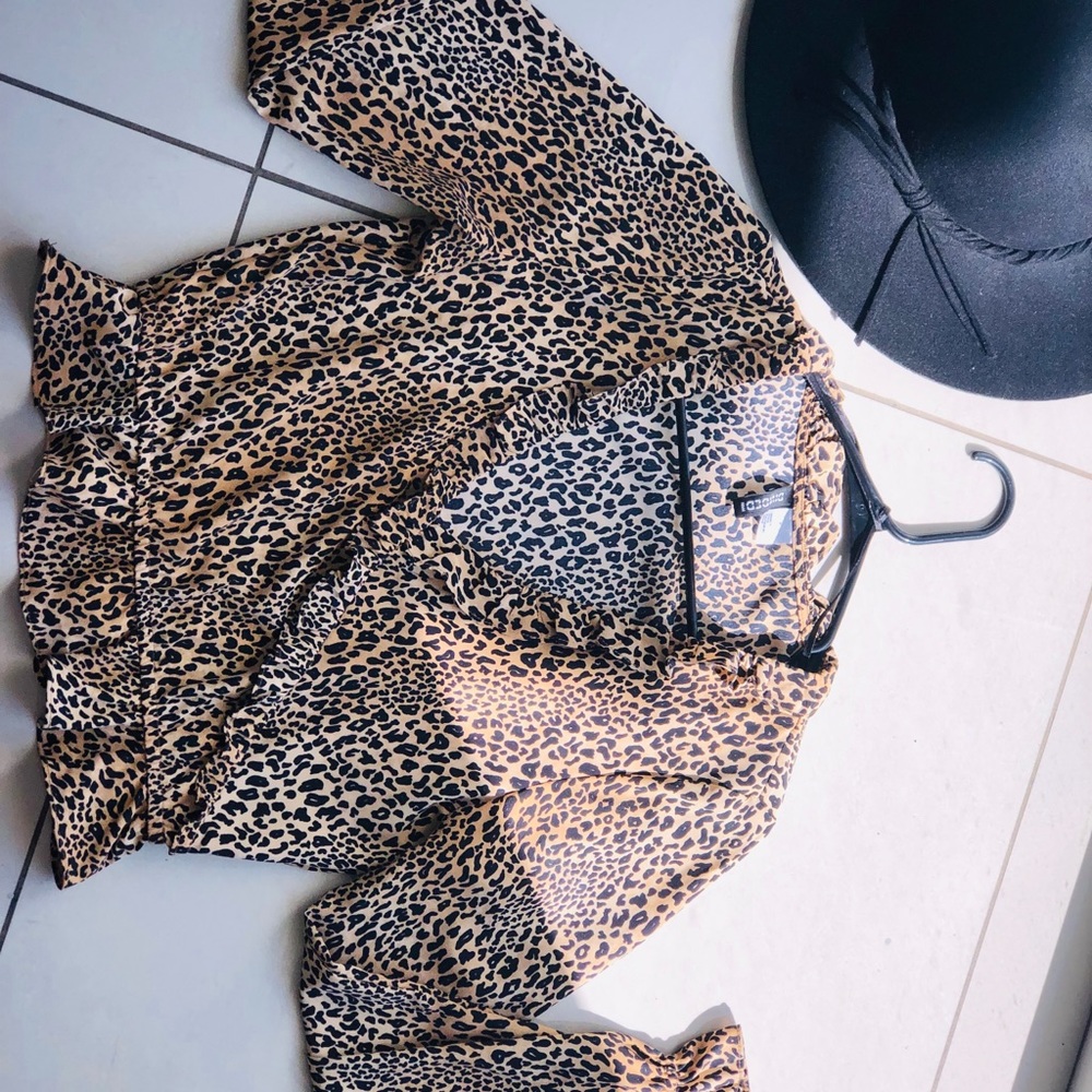 Leopard crop top! BRAND NEW!